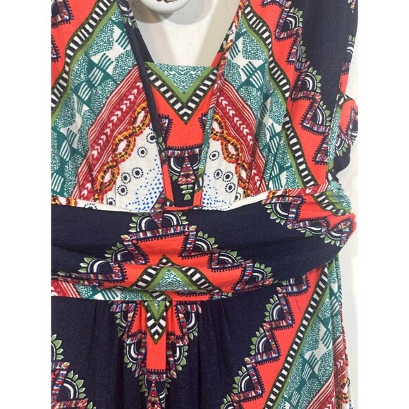 Maeve Maxi Dress Small Multicolor Geometric VNeck Cinched Waist Sleeveless Print - Picture 8 of 16